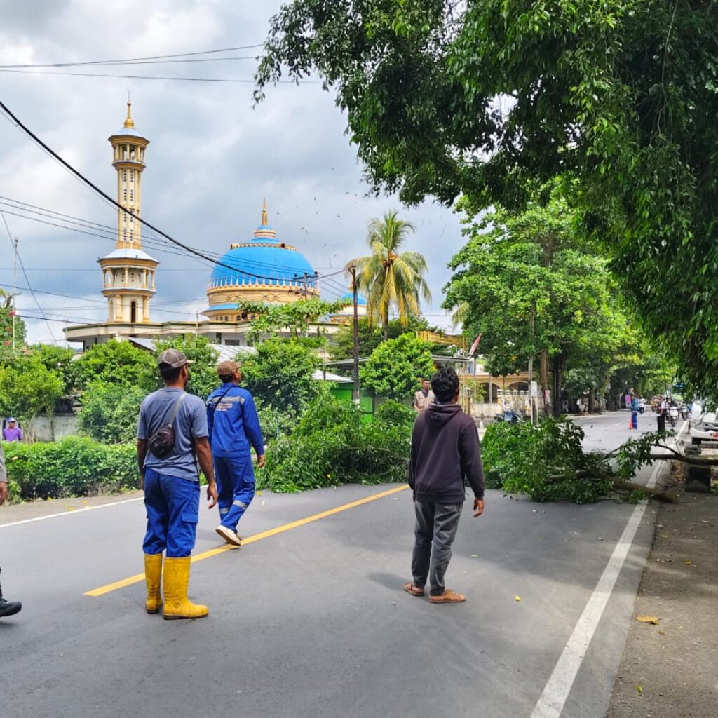 Sinergi Polsek dan Dinas LH Lombok Barat Dalam Penertiban Pohon Berbahaya