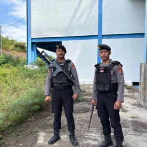Unit Pamobvit Sat Samapta Polres Bima Kota Lakukan Pengamanan dan Patroli di Objek Vital PLTMG Bonto Bima