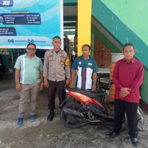 Bhabinkamtibmas Polsek Rasbar Respon Cepat Laporan Terkait Sepeda Motor Pelaku Pencurian di MAN 1 Kota Bima