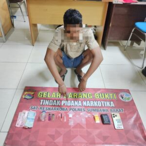 Tim Opsnal Sat Resnarkoba Polres Sumbawa Barat Kembali Amankan Pengedar Sabu di Brang Rea