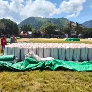 Dukung Program Ketahanan Pangan, Bhabinkamtibmas Desa Sawe Pantau Langsung Proses Jemur Jagung Milik Warga