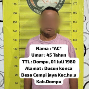 Polres Dompu Bekuk Pengedar Sabu di Dusun Konca, Barang Bukti Capai 19,61 Gram