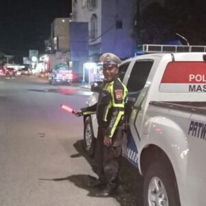 Cegah Laka Lantas, Sat Lantas Polres Bima Kota Gelar Blue Light Patrol dan Pengaturan Lalu Lintas