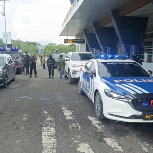 Sat Lantas Polres Bima Kota Kawal Ketat Kunjungan Kerja Menteri Kesehatan RI di Kota Bima