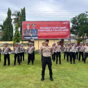 Peringati Hari Lahir Pancasila, Polres Bima Kota Gelar Upacara di Lapangan Presisi