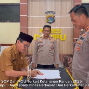 Polres Dompu dan Dinas Pertanian Resmi Teken MoU Ketahanan Pangan Tahun 2025