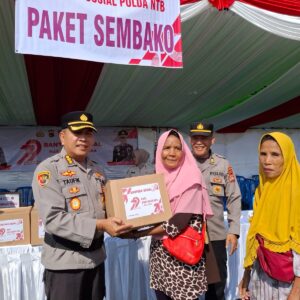 Polda NTB Salurkan 5.600 Paket Sembako Sambut Hari Bhayangkara ke-79