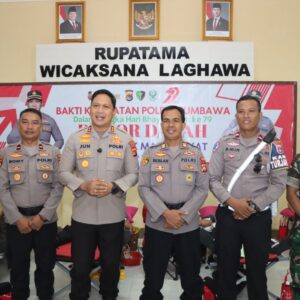 Polres Sumbawa Gelar Donor Darah dalam Rangka HUT Bhayangkara ke-79