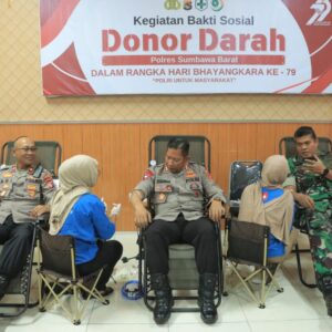 Semangat Peringati Hari Bhayangkara ke-79, Polres Sumbawa Barat Gelar Donor Darah