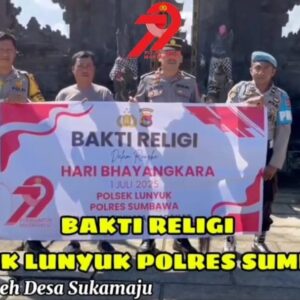 Polsek Lunyuk Gelar Bhakti Religi di Pura Puseh Sambut Hari Bhayangkara ke-79