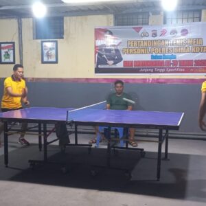 Sambut Hari Bhayangkara ke-79, Polres Bima Kota Gelar Pertandingan Tenis Meja