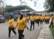 Personel Polres Bima Kota Laksanakan Olahraga Pagi Rutin Jaga Kebugaran dan Kekompakan