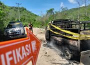 Diduga untuk Aksi Pencurian Ternak, Satu Unit Mobil Pickup Dibakar Warga di Desa Laju – Polsek Langgudu Datangi dan Amankan TKP