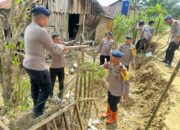Brimob Sumut Gerak Cepat Perbaiki Tanggul Sungai Tanjung Pura, Warga Berterima Kasih dan Apresiasi Tinggi