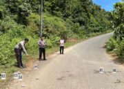 Lakalantas Ganda “Adu Banteng”Unit Gakum Satlantas Polres Bima Kabupaten Gelar Olah TKP