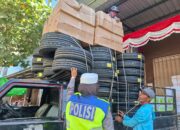 Unit Kamsel Satlantas Polres Bima Kota Berikan Himbauan Keselamatan Berlalu Lintas kepada Sopir Pick Up Pengangkut Barang