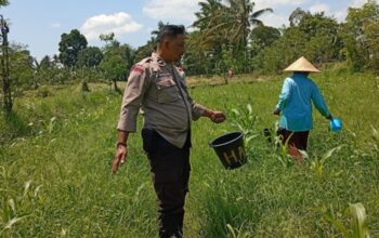 Polsek Labuapi Ajak Warga Desa Merembu Swasembada Pangan