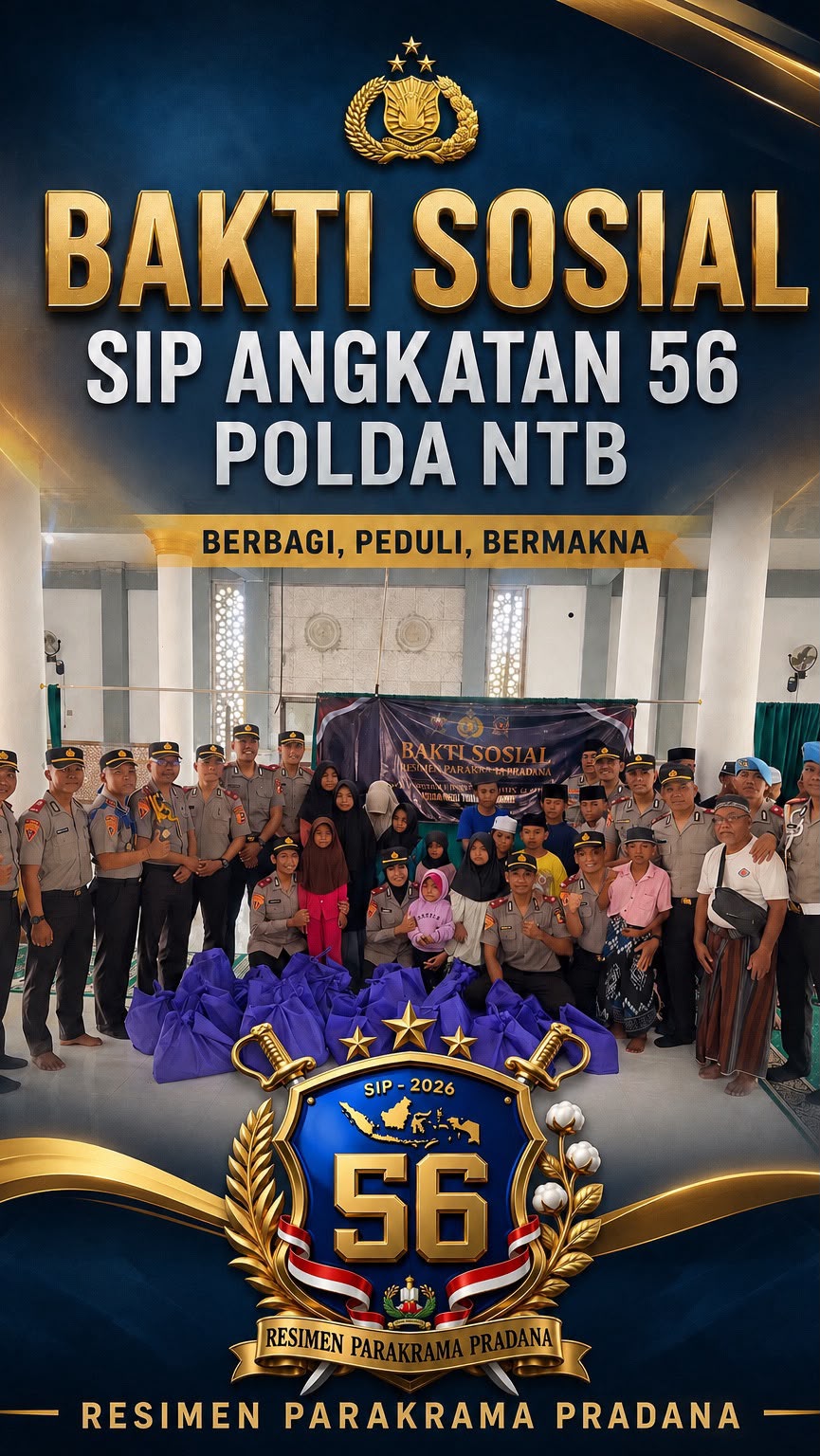 Hadir di Tengah Warga, Personel SIP Angkatan 56 Polda NTB Santuni Anak Binaan Yayasan GIB