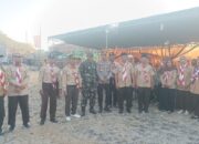 POLSEK HU’U AMANKAN UPACARA PEMBUKAAN PERKEMAHAN AKBAR HUT PRAMUKA KE-64