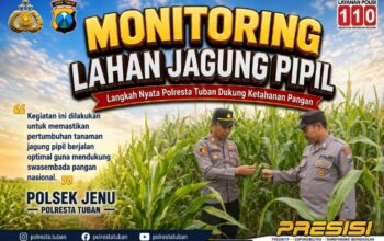 Polri Dukung Astacita, Polsek jenu Polres Tuban Turun Cek Tanaman Jagung Warga di Desa mentoso