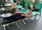 Sambut HUT TNI ke-81, Personel BKO Polda NTB dan Sat Samapta Polres Bima Kota Donor Darah