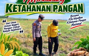 Anggota Bhabinkamtimas Polsek Senori Polres Tuban Polda Jatim Menanam Jagung Bersama Warga Desa Leran