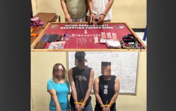 Grebek Kampung Narkoba di Kecamatan Bolo 2 Pasutri dan 1 Oknum Mahasiswa diamankan BB 6,06 disita oleh Satresnarkoba Polres Bima